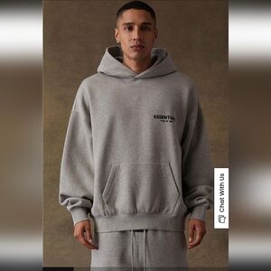 Fear of God ESSENTIALS Dark Oatmeal Hoodie- M